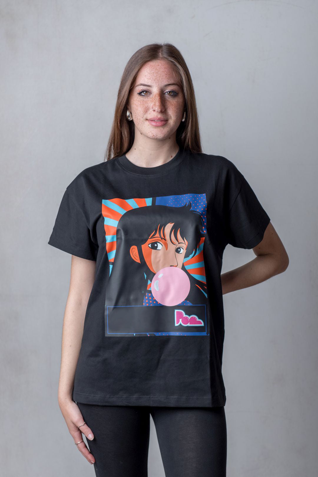 "Occhi di Gatto" Bubble Gum Tee - Nera