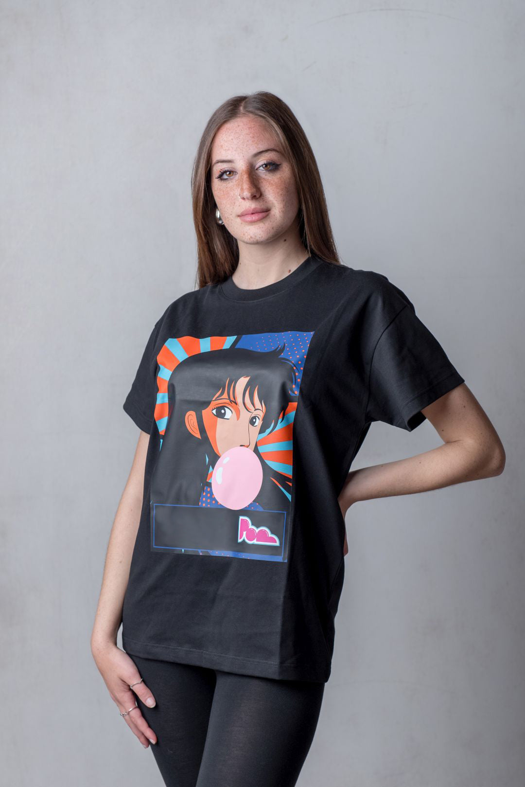 "Occhi di Gatto" Bubble Gum Tee - Nera