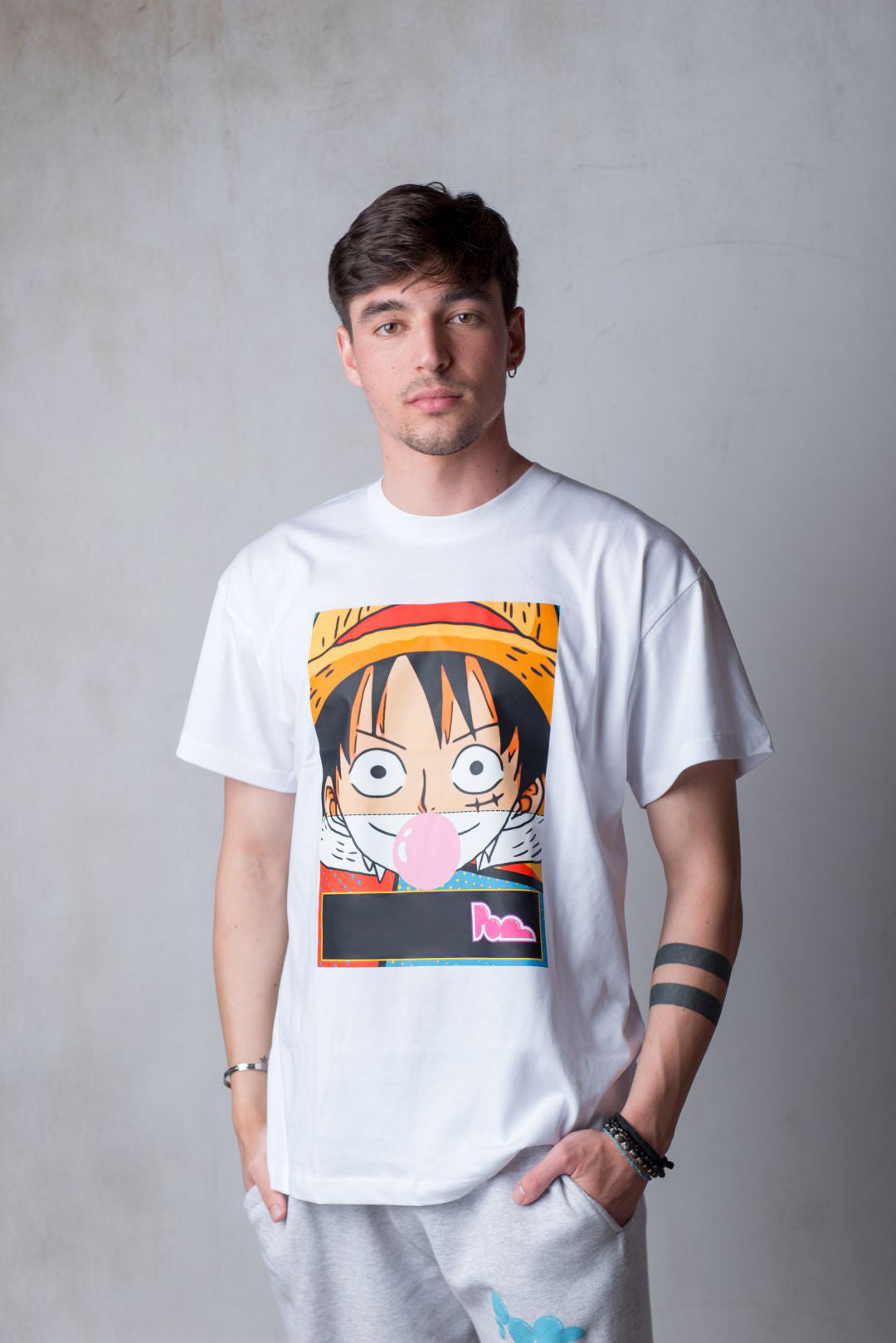 "Luffy" Bubble Gum Tee - Bianco