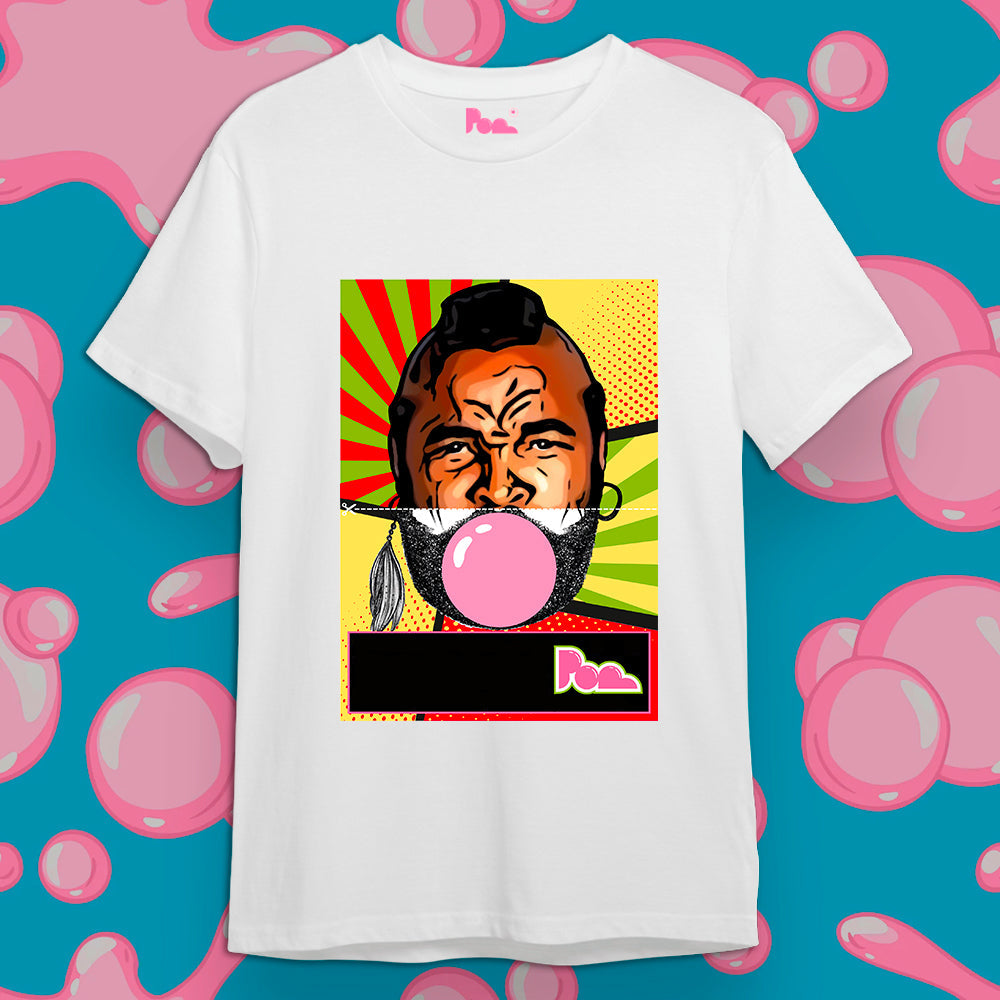 "P.E. Baracus" Bubble Gum Tee - Bianco