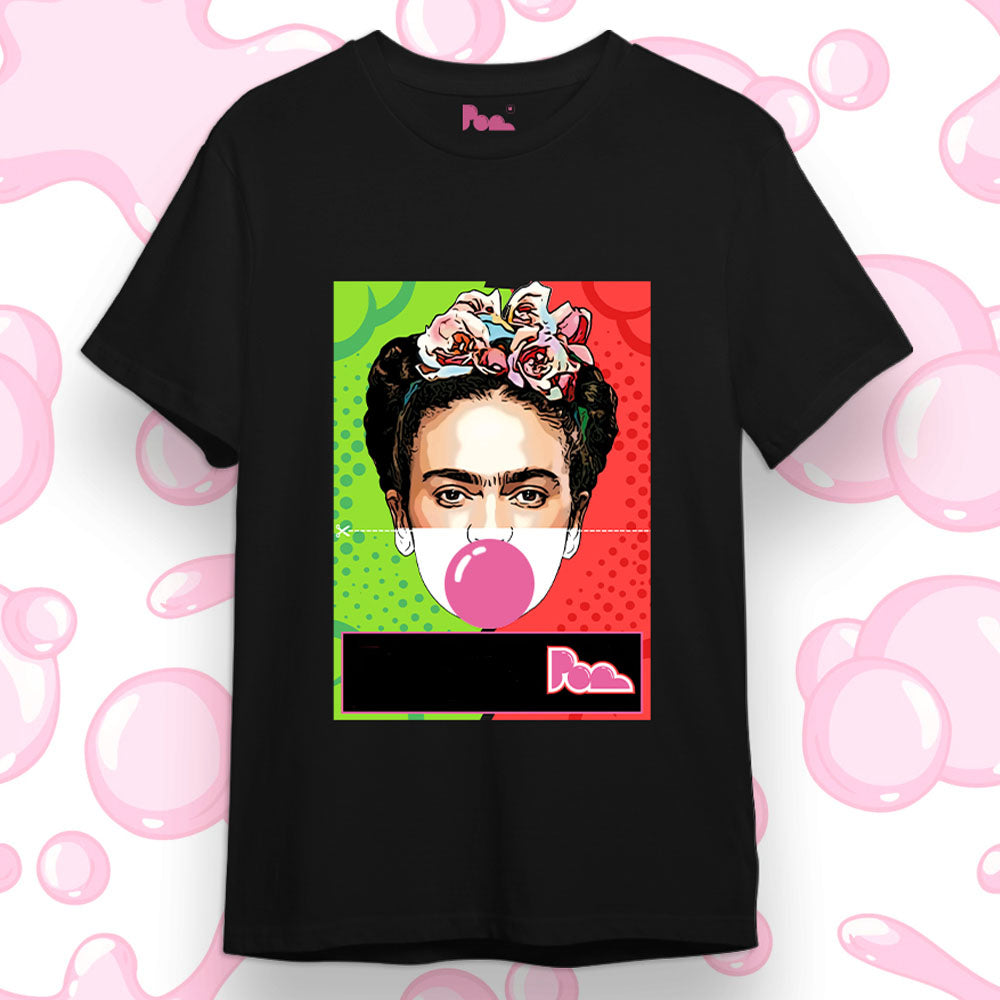 "Frida Kahlo" Bubble Gum Tee - Nera