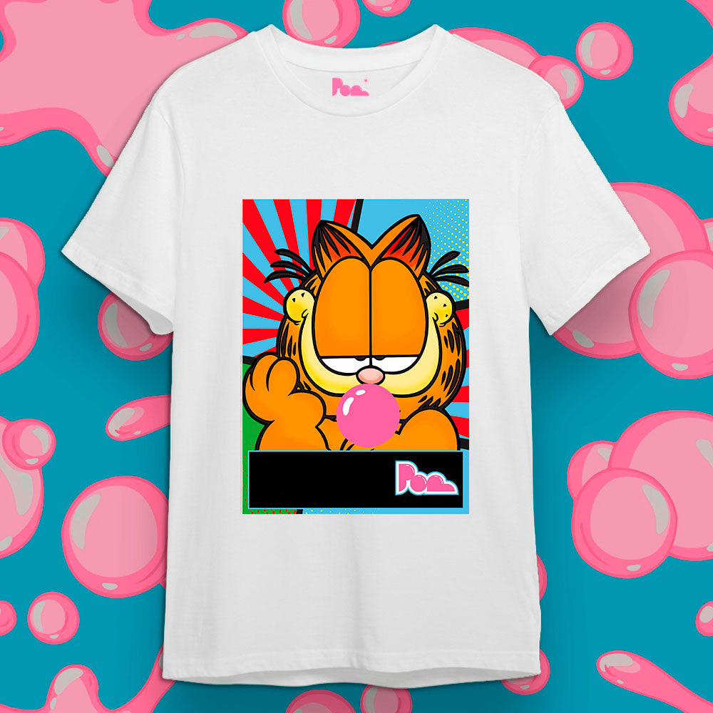 "Garfield" Bubble Gum Tee - Bianco