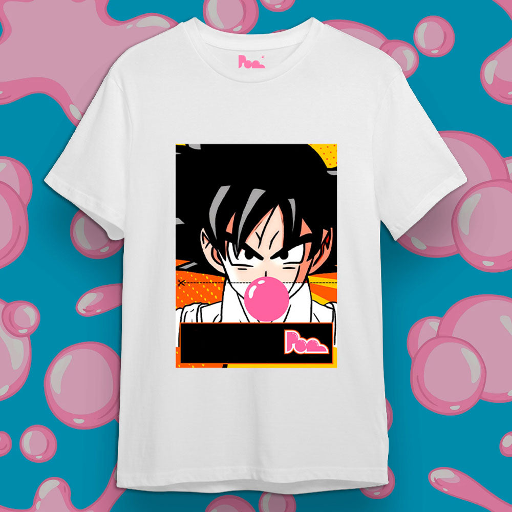 "Son Goku" Bubble Gum Tee - Bianco