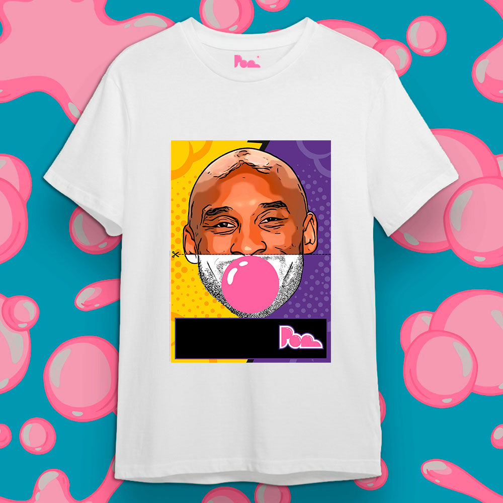 "Kobe Bryant" Bubble Gum Tee - Bianco