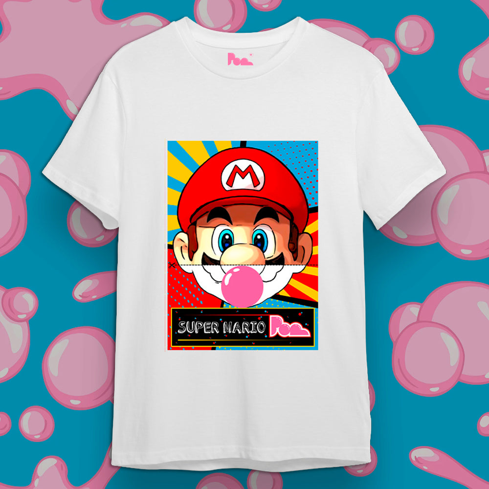 "Super Mario" Bubble Gum Tee - Bianco