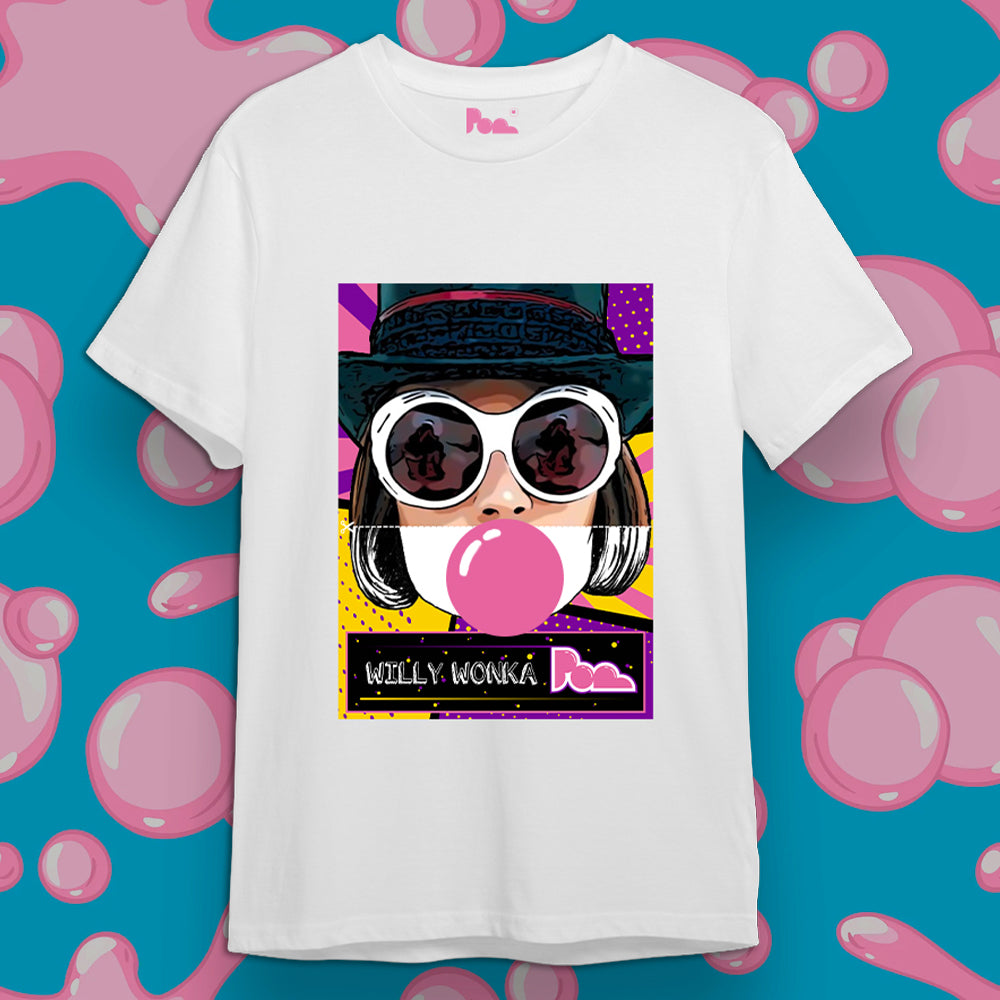 "Willy Wonka" Bubble Gum Tee - Bianco